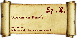 Szekerka Manó névjegykártya